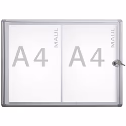 Vitrine d'affichage, profondeur extérieure 27 mm, hauteur extérieure 350 mm, 2 x A4. Produit livré = monté. Pour format = A4. ...