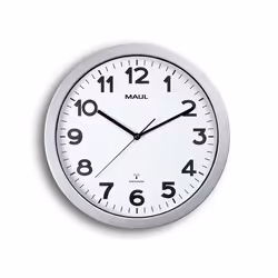 MAUL 9053595, Mur, Quartz clock, Cercle, Argent, Blanc, Plastique, AA