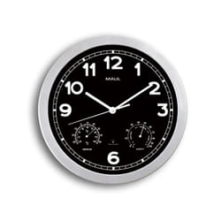 MAUL 9059095 wall/table clock Cercle Noir, Argent