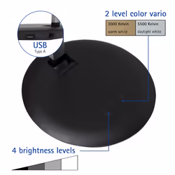 MAUL 8201595 lampe de table LED Noir, Argent