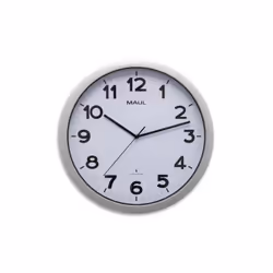 MAUL MAULstep, Mur, Quartz clock, Rond, Argent, Blanc, Plastique, AA
