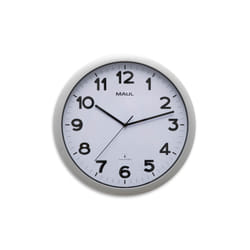 MAUL MAULstep Mur Quartz clock Rond Argent, Blanc