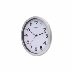 MAUL MAULstep Mur Quartz clock Rond Argent, Blanc