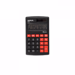 MAUL M 12, Poche, Calculatrice à écran, 12 chiffres, 1 lignes, Batterie/Solaire, Noir, Rouge