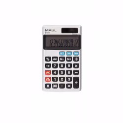 MAUL M112, Poche, Calculatrice à écran, 12 chiffres, 1 lignes, Batterie/Solaire, Argent