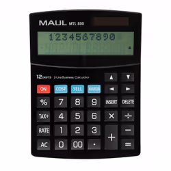 MAUL MTL 800, Bureau, Calculatrice à écran, 12 chiffres, Batterie, Noir