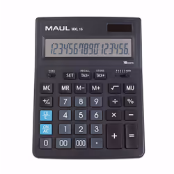 MAUL MXL 16, Bureau, Calculatrice à écran, 16 chiffres, 1 lignes, Batterie, Noir