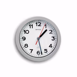 MAUL 9052895, Mur, Horloge à quartz, Rond, Argent, Plastique, Verre
