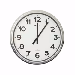 MAUL 9056195, Mur, Horloge radio-pilotée, Rond, Argent, Plastique, Verre