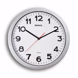 MAUL 9053695, Mur, Horloge à quartz, Rond, Argent, Plastique, Verre
