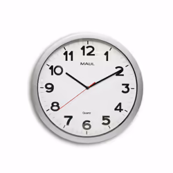 MAUL 9054195, Mur, Horloge à quartz, Rond, Argent, Plastique, Verre