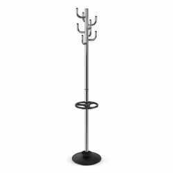 MAUL porte-manteau MAULpolaris chrome pied 177 cm argent, Colonne, Acier, 8 crochet(s), Argent, Noir, Argent, 365 mm