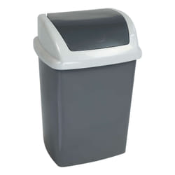 MAUL 9521087 poubelle 10 L Rectangulaire Plastique, Polypropylène (PP) Gris foncé, Blanc
