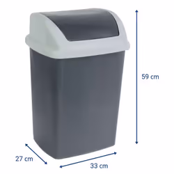 MAUL 9522487 poubelle 24 L Rectangulaire Plastique, Polypropylène (PP) Gris foncé, Blanc - Vue supplémentaire 3