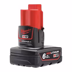 Milwaukee M12 B6, Batterie, Lithium-Ion (Li-Ion), 6 Ah, 12 V, Milwaukee, Noir, Rouge