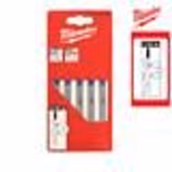 Pack de 5 lames scie sauteuse MILWAUKEE métal 75 mm denture de 12 mm