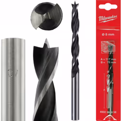 Foret à bois Milwaukee 8 mm 1 pièce. Produit original de la célèbre société Milwaukee ® diamètres : ø 8 mm Longueur de travai ...
