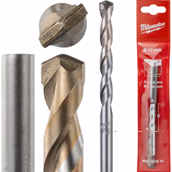 Foret à béton 10 x 60/110 mm 1 pièce. Milwaukee cylindrique Produit original de la célèbre entreprise Milwaukee ® Diamètre :  ...