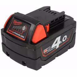 Description générale La batterie Milwaukee M18 B4 REDLITHIUM Li-Ion de 18V et 4,0Ah est conçue pour offrir une performance op ...