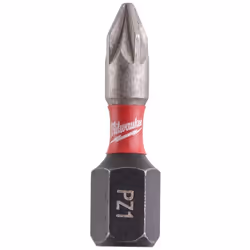The Milwaukee 4932472039 SHOCKWAVE Screwdriver Bit CD PZ1 25mm 10pk is designed for heavy duty applications in drilling and f ...