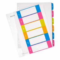 Leitz Intercalaire imprimable WOW, PP, extra-large, Onglet avec index numérique, Polypropylène (PP), Multicolore, Portrait, A ...