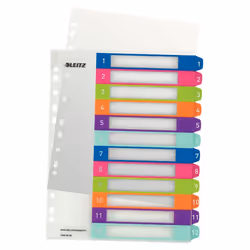 Esselte 1244-00-00 Onglet avec index numérique Polypropylène (PP) Multicolore