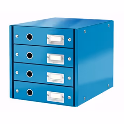 Leitz 60490036, Fibre de bois, Bleu, A4, 4 tiroir(s), Enveloppe, lettre, Note, Papier, Image, 2,49 kg