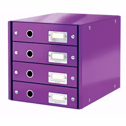 Leitz 60490062, Carton, Fibre de bois, Violet, A4, 4 tiroir(s), Enveloppe, lettre, Note, Papier, Image, 2,49 kg