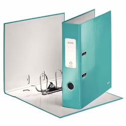 Leitz Classeur à levier 180° WOW plastifié, A4, Carton, Turquoise, 600 feuilles, 80 g/m², 8 cm