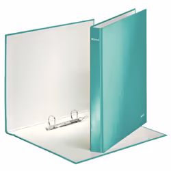Leitz Classeur à anneaux plastifié WOW, A4, Polypropylène (PP), Bleu, Blanc, 230 feuilles, 80 g/m²