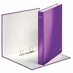 Leitz Classeur à anneaux plastifié WOW, A4, Polypropylène (PP), Violet, Blanc, 230 feuilles, 80 g/m²