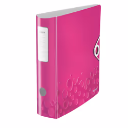 Leitz Classeur à levier Active 180° WOW, A4, Rose, 500 feuilles, 80 g/m², 8,2 cm, 312 mm