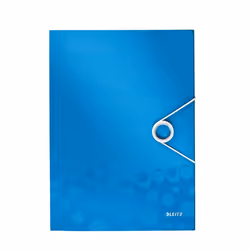 Leitz Farde à 3 rabats WOW, A4, Polypropylène (PP), Bleu, Métallique, Portrait, 150 feuilles, 235 mm