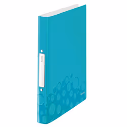 Leitz Classeur à anneaux WOW, A4, Polypropylène (PP), Bleu, Métallique, Blanc, 190 feuilles, 80 g/m²