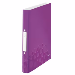 Leitz Classeur à anneaux WOW, A4, Polypropylène (PP), Métallique, Violet, Blanc, 190 feuilles, 80 g/m²