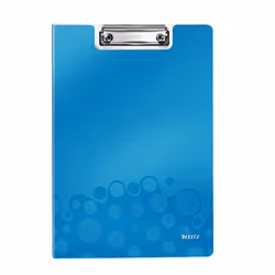 Leitz WOW Clipfolder with cover, Bleu, 75 feuilles, A4, Métal, Polymousse, 1 pochettes, 230 mm