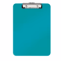 Leitz WOW Plaque a pince Bleu Glacie, Bleu, 80 feuilles, A4, Métal, Polystyrol, 228 mm, 17 mm
