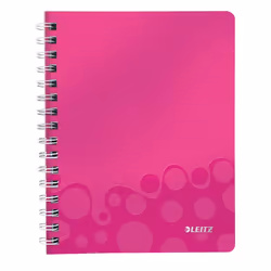 Leitz Cahier WOW, Rose, A5, 80 feuilles, 80 g/m², Papier quadrillé