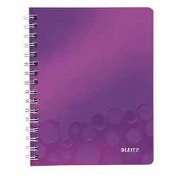 Leitz Cahier WOW, Violet, A5, 80 feuilles, 80 g/m², Papier quadrillé