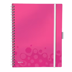 Leitz Cahier Be Mobile WOW, Métallique, Rose, A4, 80 feuilles, 80 g/m², Papier ligné