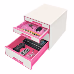 Leitz WOW Cube Boîte à archives Polystyrol Rose, Blanc
