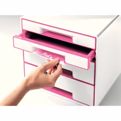 Leitz WOW Cube Boîte à archives Polystyrol Rose, Blanc - Vue supplémentaire 4