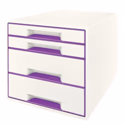 Leitz WOW Cube, Polystyrol, Métallique, Violet, A4, 4 tiroir(s), 287 mm, 363 mm