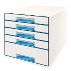 Leitz Wow Cube, Caoutchouc, Bleu, Blanc, 5 tiroir(s), 287 mm, 363 mm, 270 mm