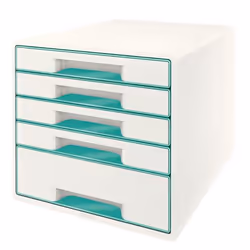 Leitz Wow Cube, Caoutchouc, Turquoise, Blanc, 5 tiroir(s), 287 mm, 363 mm, 270 mm