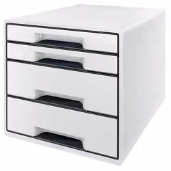 Leitz 52521001, Polystyrène, Noir, Blanc, A4+, 4 tiroir(s), Classeur, Brochure, Catalogue, Enveloppe, Chemise, Dossier, Dossi ...
