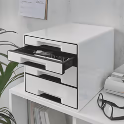 Leitz 52521001 bac de rangement de bureau Polystyrène Noir, Blanc