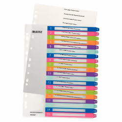 Esselte 1245-00-00, Onglet avec index numérique, Polypropylène (PP), Multicolore, Portrait, A4, 245 mm