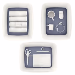 Esselte 5216-10-01 Boîte de rangement Rectangulaire Acrylonitrile-Butadiène-Styrène (ABS) Gris, Blanc