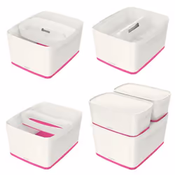 Esselte 5216-10-23 Boîte de rangement Rectangulaire Acrylonitrile-Butadiène-Styrène (ABS) Rose, Blanc